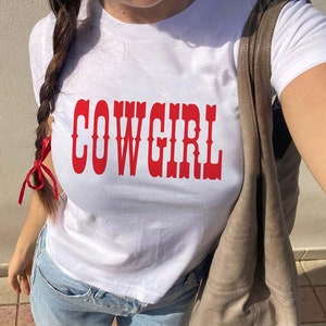 Cowgirl Baby Tee, Y2k Baby Tee, Country Concert Shirt, 2000s aesthetic, 90s Baby Tee, Southern Girl, Country Era, Western Baby Tee, Vintage