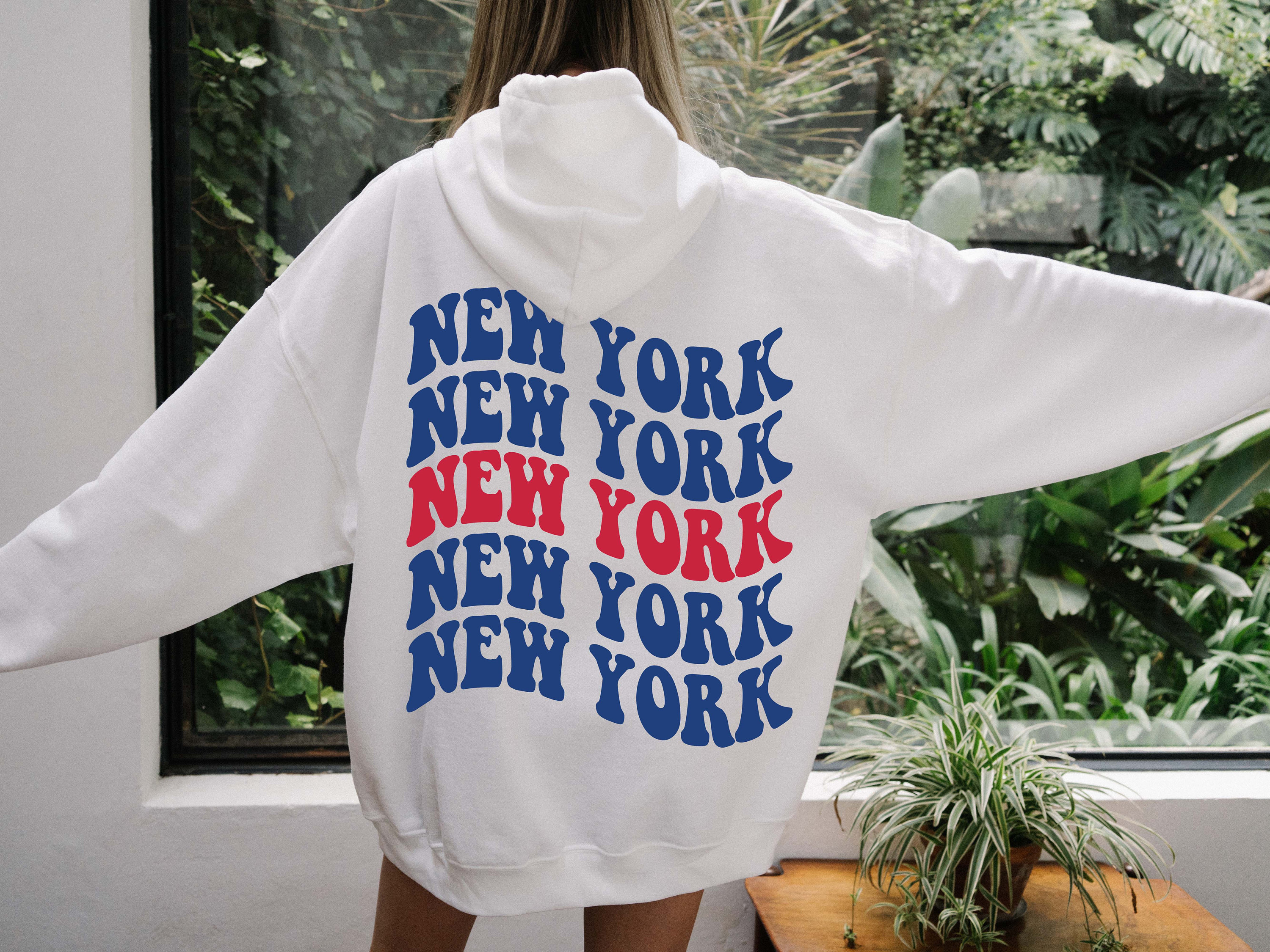 New York Rangers Sweater NHL Hoodie Mens Small Blue Hands High
