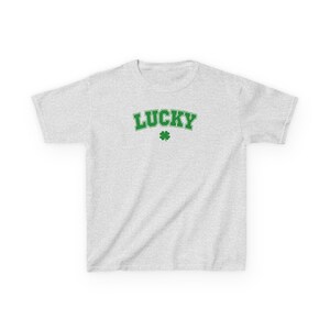 Lucky Tee, Irish Baby Tee, St Patrick's Day Baby Tee, Y2K Tee, Shamrock Tee, Girly top, St Paddy's Day, Irish tee, Green Tee image 3