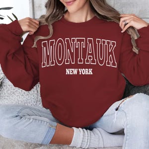 Montauk Sweatshirt, Montauk Crewneck, Hamptons Sweatshirt, Oversized Sweater, Trendy Varsity Sweatshirt, Aesthetic Crewneck, Gift for Her