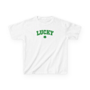 Lucky Tee, Irish Baby Tee, St Patrick's Day Baby Tee, Y2K Tee, Shamrock Tee, Girly top, St Paddy's Day, Irish tee, Green Tee image 2