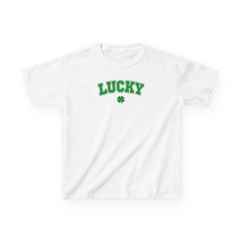 Lucky Tee, Irish Baby Tee, St Patrick's Day Baby Tee, Y2K Tee, Shamrock Tee, Girly top, St Paddy's Day, Irish tee, Green Tee image 2