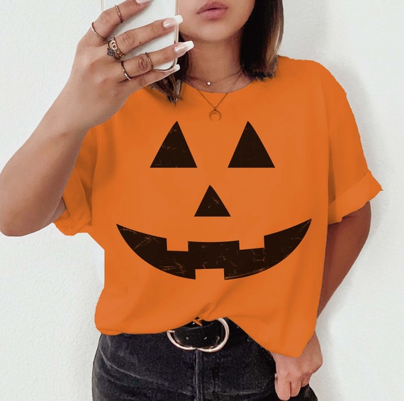 Halloween Pumpkin Face Shirt, Halloween Shirt, Spooky Shirt, Retro Halloween Tee, Pumpkin Shirt, Fall Autumn Tee