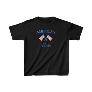 Retro American Babe Baby Tee, 4th of July Baby Tee, USA Graphic Tee, USA Shirt, Preppy America Baby Tee, America Graphic Tee image 3