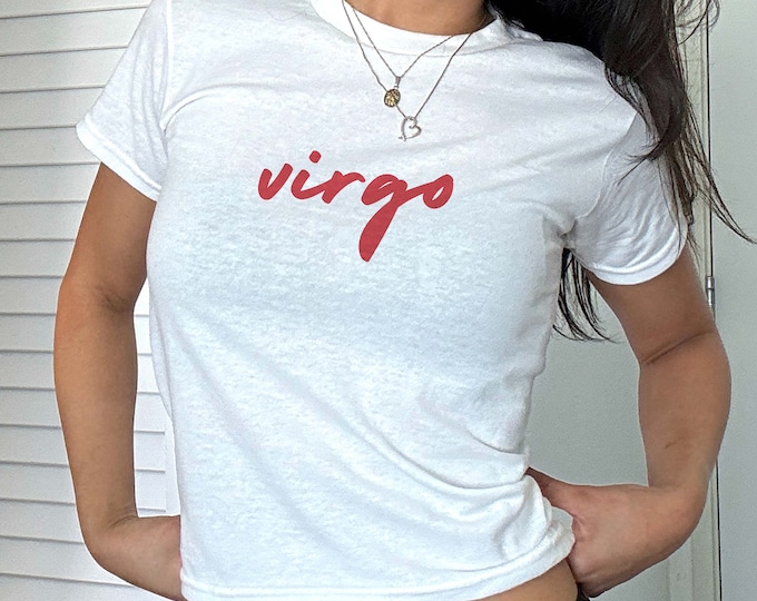 Virgo Baby Tee, Zodiac Vintage Tee, Celestial Virgo Shirt, y2k Baby Tee, Astrology, Horoscope, Birthday Gift, Gift For Her