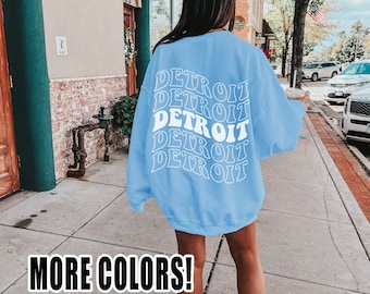 Funky Detroit Sweatshirt - Detroit Crewneck - Trendy Detroit Aesthetic Sweatshirt - Detroit Vintage - Detroit Pride - Motor City