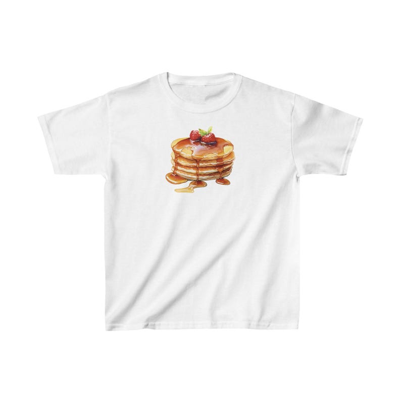 Pancakes Baby Tee, Pancakes Shirt, Breakfast Shirt, Vintage Tee, Pancakes Graphic T-Shirt, 2000s Aesthetic Tee, y2k tee, Gift For Her, 90s image 2