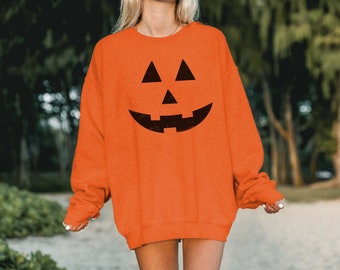Pumpkin Face Sweatshirt, Jack O Lantern Sweatshirt, Halloween Couple, Pumpkin Shirt, Halloween Sweatshirt, Halloween Sweater Costumes