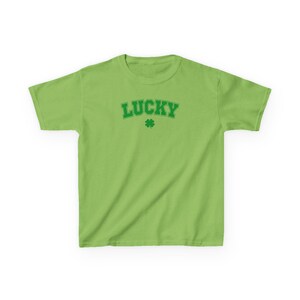 Lucky Tee, Irish Baby Tee, St Patrick's Day Baby Tee, Y2K Tee, Shamrock Tee, Girly top, St Paddy's Day, Irish tee, Green Tee image 6
