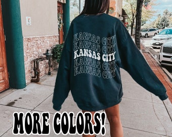 Funky Kansas City Sweatshirt - Cute Kansas City Crewneck - Kansas City Womens Sweatshirt - KCMO Sweatshirt
