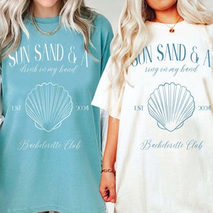 Beach Bachelorette Party Shirts, Sun Sand and a Ring on My Hand, Cute Bachelorette Shirts, Luxury Bachelorette, Beach Bride, Miami Bride
