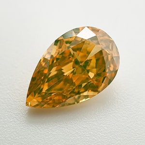GIA 1.25ct Natural Fancy Yellowish Orange Pear Diamond