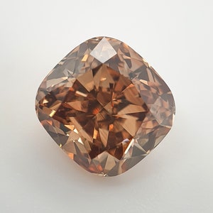 GIA 2.28ct Natural Fancy Cognac Orangey Brown Cushion Diamond