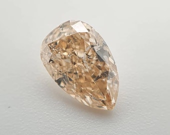 0.64ct Natural Fancy Orangey Brown Pear Diamond