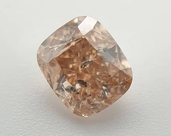0.80ct Natural Fancy Orangey Brown Cushion Diamond