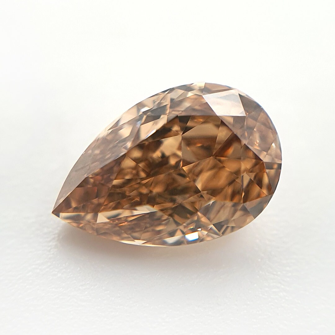GIA 1.02ct Natural Fancy Brown-Orange Pear Diamond