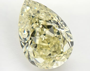 GIA 1,50 ct naturale Y Z - diamante pera di colore giallo chiaro
