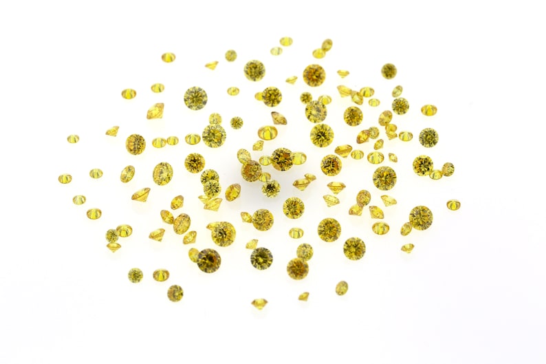 Natural Loose Canary Vivid Yellow Diamond Melee 画像 2