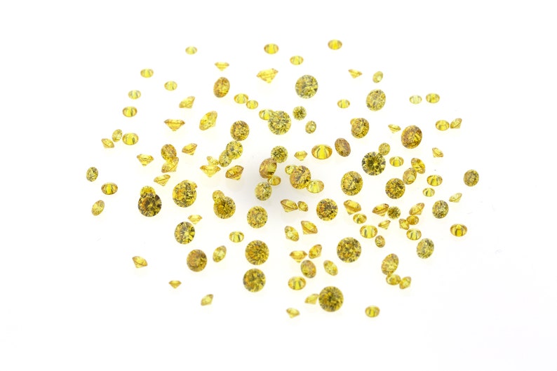 Natural Loose Canary Vivid Yellow Diamond Melee 画像 3