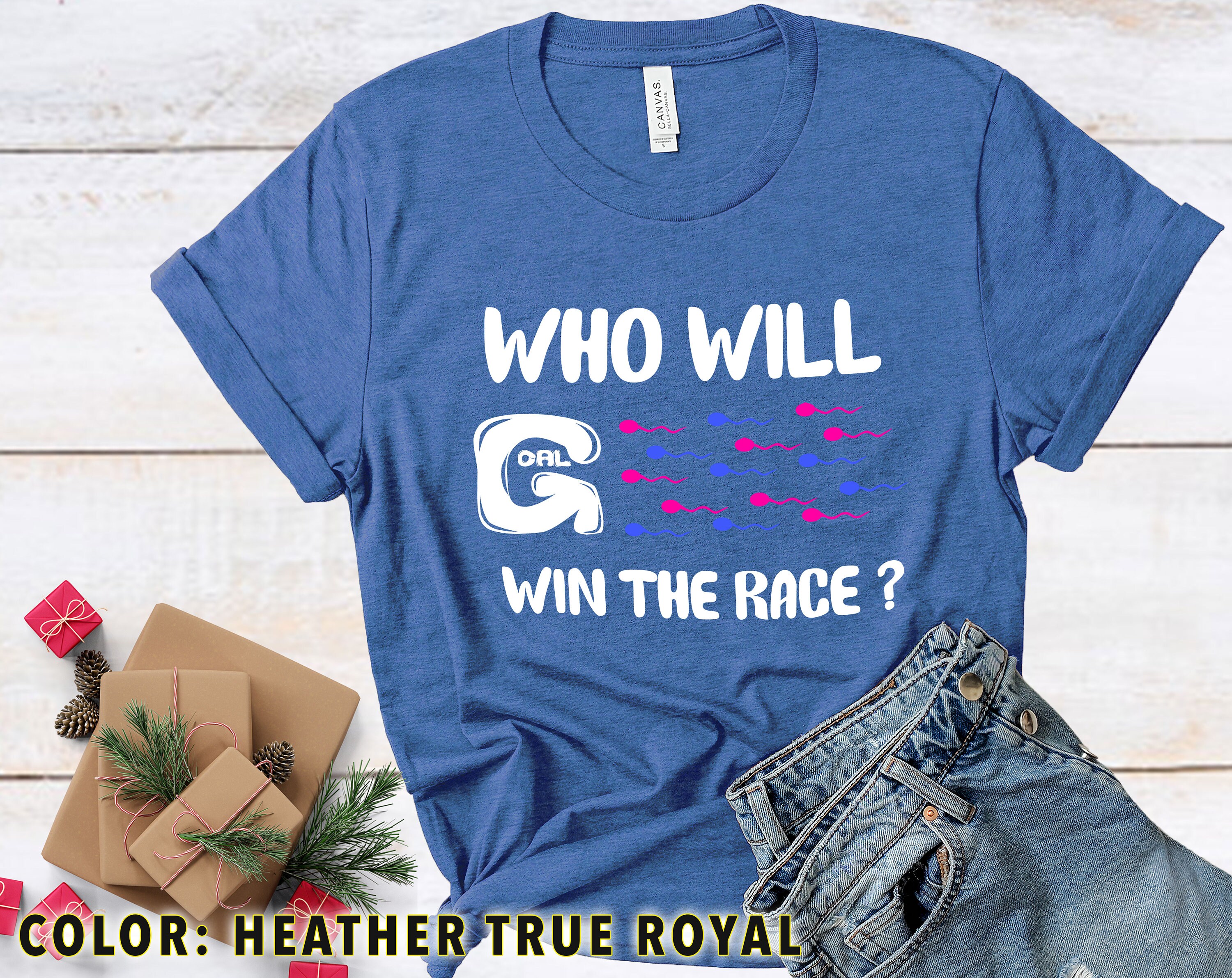 Funny Gender Reveal Party Tshirt Who Will Win the Race Etsy