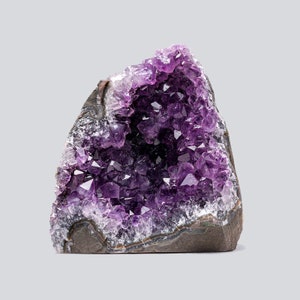 Large Natural Amethyst Crystal Cluster from Uruguay - Deep Purple Color Geode
