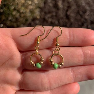 Gorgeous green and gold hoop earrings