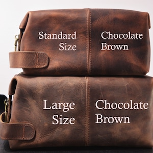 Cadeau fête des pères, trousse de voyage pour homme en cuir pleine fleur effet vieilli, sac Dopp en cuir personnalisé, cadeau petit ami/mari/anniversaire