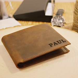 Graduation Gift, Full-Grain Mens Wallet, Personalized Leather Wallet, Custom Gift for Him, Anniversary/Groomsmen Gift