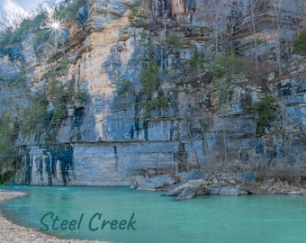 Buffalo National River Postcard Steel Creek Bluff in Winter Ozarks Post Card ImageryByDenaC