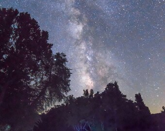 Milky Way over Upper Buffalo River Original Photograph Photo Metal Wall Art Decor Star Photo Ozarks    24x16 inches