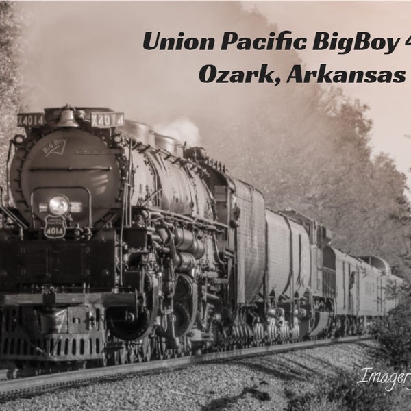 Union Pacific BigBoy 4014 Train Postcard Ozark Arkansas ImageryByDenaC