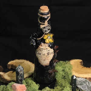 Fantasy Apothecary Bottles – Handmade Spell Bottles from Recycled Glass – Witchy Decor, Potion Props, Gothic Display – Lorewoven Art