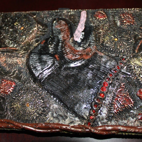 Trending Now Handcrafted Art Rottweiler Polymer Clay shops Journal Cover; Note Book