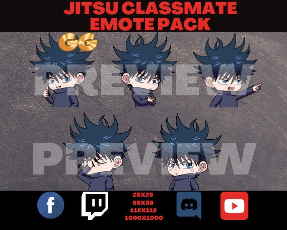 Jutsu Classmate Emote Pack Twitch Emotes Chibi Emotes - Etsy