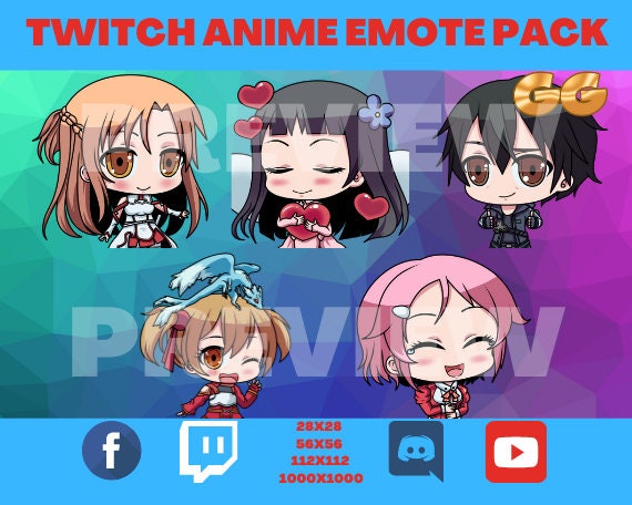 Custom Emotes for Streaming Cute Chibi Anime Style Kawai - Etsy