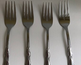 Oneida Wm A Rogers Stainless Steel FENWAY//DAYDREAM Lot of 2 Dinner Forks