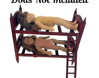 American Girl Bunk Bed with Ladder, Brown Faux Wood, Holds Two 18" AG Dolls, See Pictures, Replacement Furniture, Free Shipping, Very Nice!