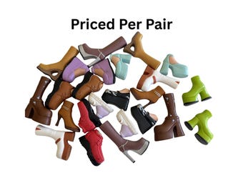 Assorted Vintage Doll Shoes, Bratz MGA Brand, Boots, High Heel, Bratz Boyz, Priced Per Pair, Good Play Condition, Replacement