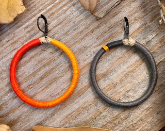 Pacific ringneck snake patterned earrings . dorsal/ventral mismatched hoop earrings for field herper . Diadophis punctatus amabilis