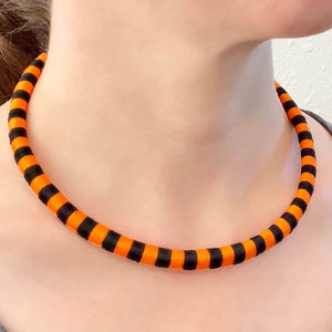 Bismarck ringed python patterned necklace (neonate coloration) . gift for python breeder . zoo docent gift for Halloween . Bothrochilus boa