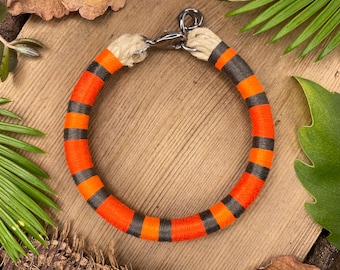 Hypo Tangerine Honduran milk snake patterned bracelet . gift for snake keeper . milk snake jewelry . Lampropeltis triangulum hondurensis