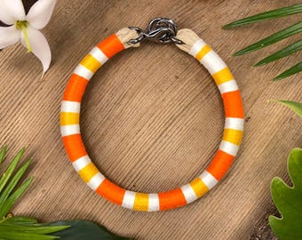 Bracelet albinos mandarine à motif serpent laitier du Honduras . Cadeau pour gardien de serpent. Bonbons au maïs non, corde. Lampropeltis triangulum hondurensis