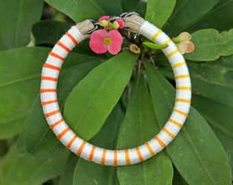Albino Sulawesi Mangrove snake patterned bracelet (juvenile coloration) - Boiga dendrophila gemmicincta