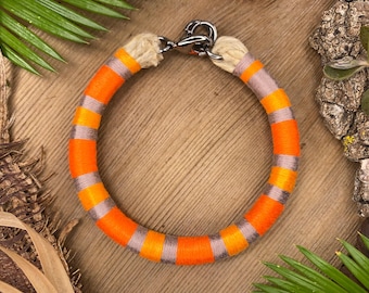 Extreme Hypo Tangerine Honduran milk snake patterned bracelet . milk snake jewelry for reptile keeper . Lampropeltis triangulum hondurensis