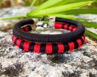 Mud Snake patterned bracelet . Red Belly mudsnake morph . unique gift for field herper . aquatic biology jewelry . Farancia abacura