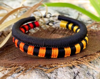 Mud Snake patterned bracelet set . Fire Belly mudsnake morph . unique gift for herpers and aquatic biology lovers . Farancia abacura
