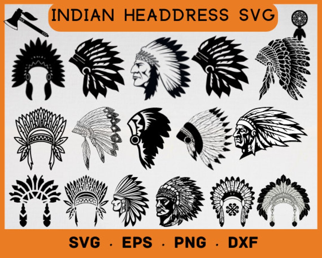 Headdress Svg, Indian Headdress Svg, Native American Svg, Indian Head