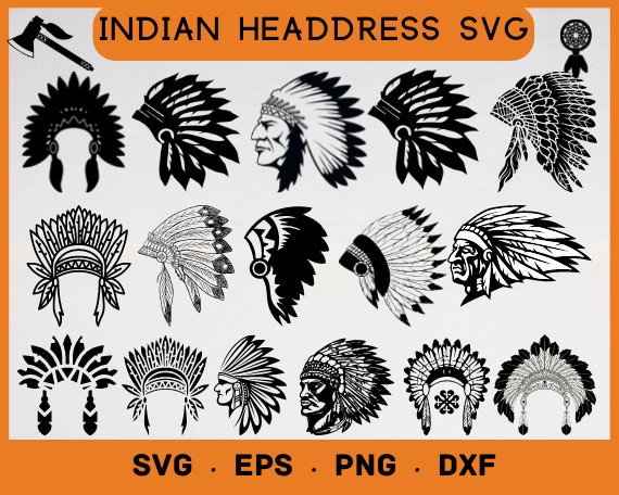 Headdress Svg Indian Headdress Svg Native American Svg - Etsy UK