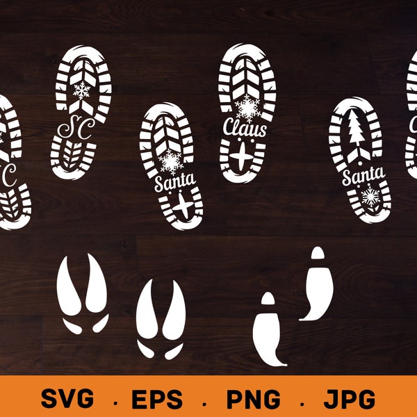Santa Claus footprint svg, Santa footprint stencil svg, Christmas svg, santa boots svg, Santa footsteps svg, files for cricut, Silhouette