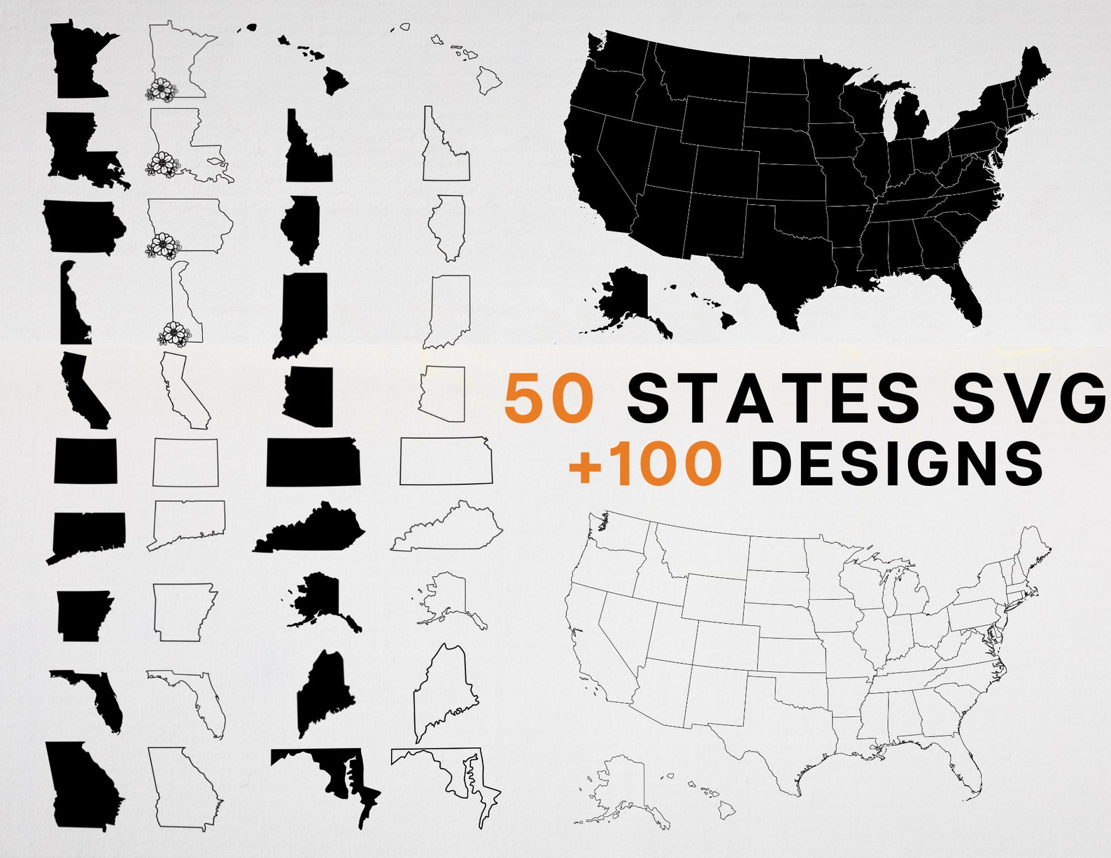 50 States SVG Bundle Outline United States Map Svg State Etsy Il 1588xN.3600423311 12di 